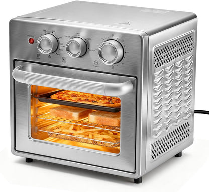 Air Fryer Toaster Oven Combo, 16.9QT Oven Countertop 5 Functions in 1, 4 Accessories Included, Stainless, up to 450°F1