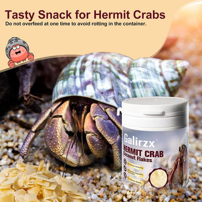 Hermit Crab Food – Baked Coconut Treat, Natural Dried Coconut Flakes for Hermit Crabs, Healthy, Additive-Free, Easily Digestible, Crispy Snack | 60G6
