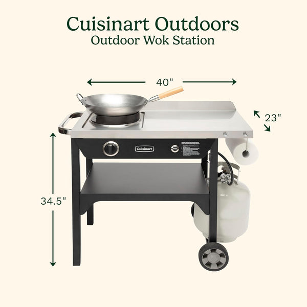 Outdoor Wok Station with Rear Wheels, 14" Steel Pan, 50,000 BTU2