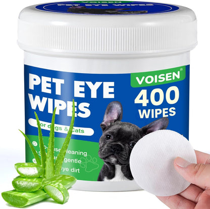 400Pcs Eyes Wipes for Dogs, Pet Tear Stain Remover Wipes | Care Eye Wash Pads for Dogs and Cats, Face, Eye Cleaner Pads to Gently Remove Discharge, Eye Wipes for Dogs & Cat Eye Wipes1