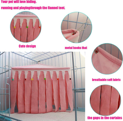 Guinea Pig Hideout,Pets Forest Cage Corner Hideout,Cage Accessories for Guinea Pig, Bunny, Chinchilla, Hamster, Rabbit and Other Small Pets, No Metal Fences (Pink,Medium)3