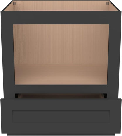 Microwave Base Cabinet – Solid Wood Shaker Style Kitchen Storage Base Unit with Drawer & Soft-Close Doors, RTA Pantry Cupboard for Dining Room, Coffee Bar 30" W X 24" D X 34 1/2" H (Charcoal Black)5