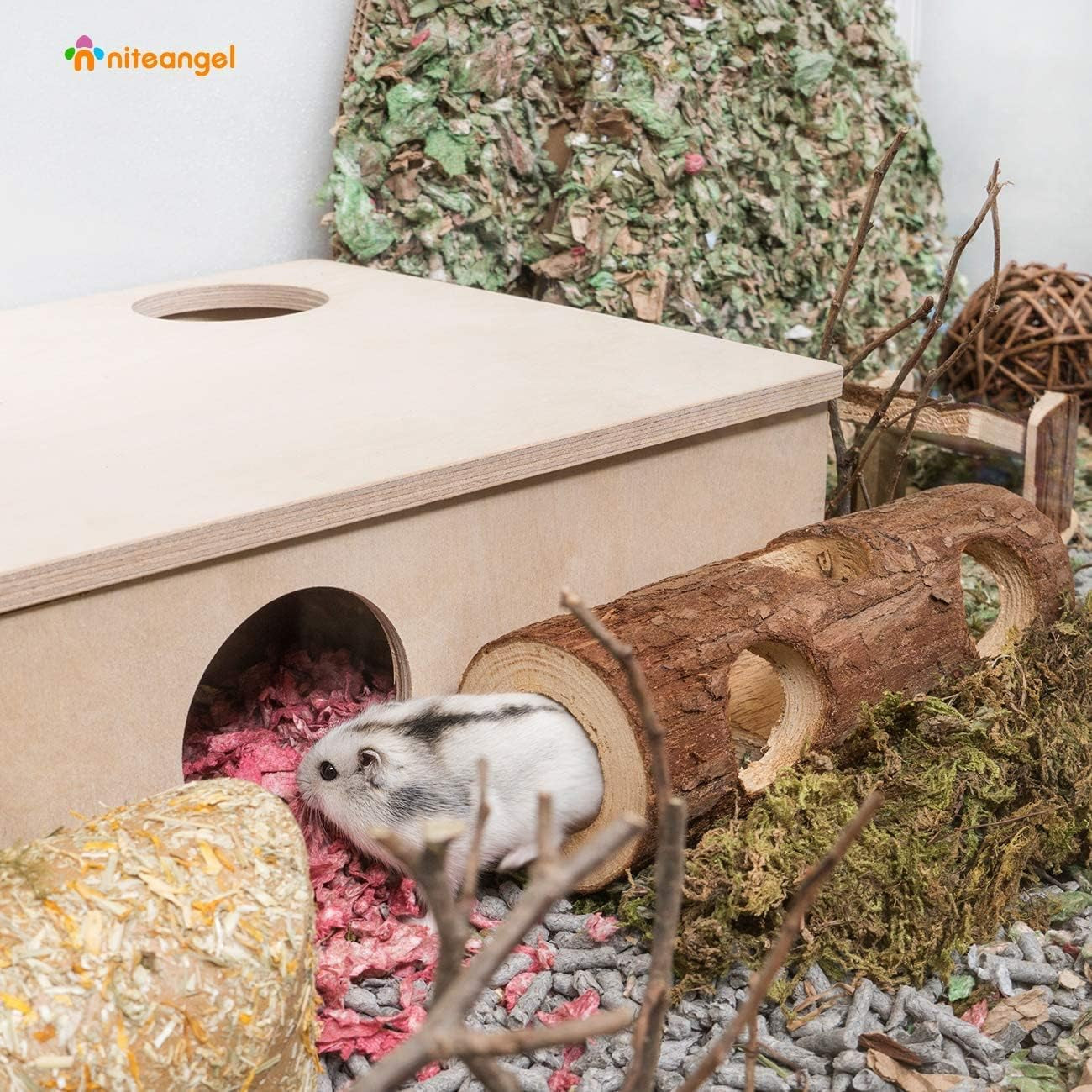 niteangel-natural-wooden-hamster-mouse-tunnel-tube-toy-forest-hollow-tree-trunk