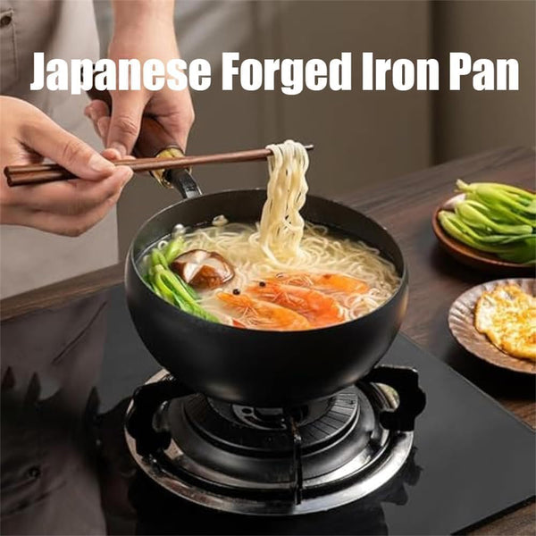 2025 New Uncoated Iron Pan, 8/10/12 in Japanese Hand-Forged Non-Stick Iron Pan without Coating, Durable and Rust-Free for Cooker Gas Stir Fry Pans round Bottom with Lid (A#,8 IN)3