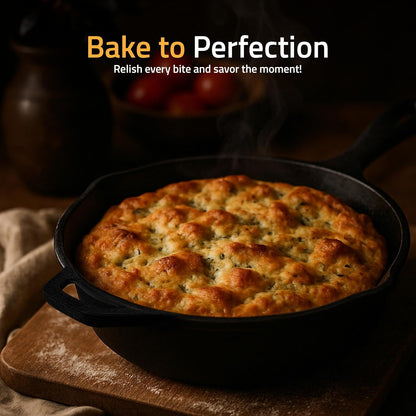 Cast Iron Skillet 12 Inch Pre-Seasoned Pfas-Free Black | Chef Pan, Even Heat Distribution, Stovetop, Oven, Campfire and Grill Safe, Large Skillet, Indoor Outdoor Use8
