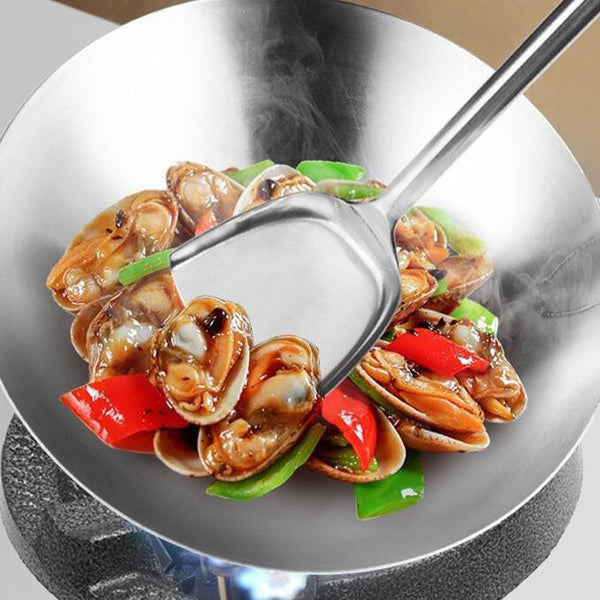 Heavy Duty Stainless Steel Wok Pan Handle 12-Inch round Bottom Cooking Pan for Induction Electric Gas Stoves Versatile Home Cookware Random Style9