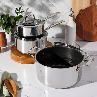 Henckels Paradigm Stainless Steel 6 Pc Cookware Set, Tri-Ply Ceramic Nonstick Cookware with Dutch Oven, Non Toxic Induction Cookware Set, Metal-Utensil & Dishwasher Safe11