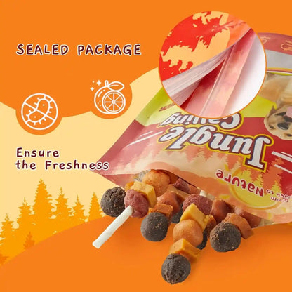 Jungle Calling Multi-Flavor Dog Kabob Treats, Edible Rawhide Stick, 10.6 Oz | Premium Snacks for Medium & Large Dogs, Made with Chicken, Duck, Beef, Sweet Potato and Pumpkin, Perfect for Special Moments5