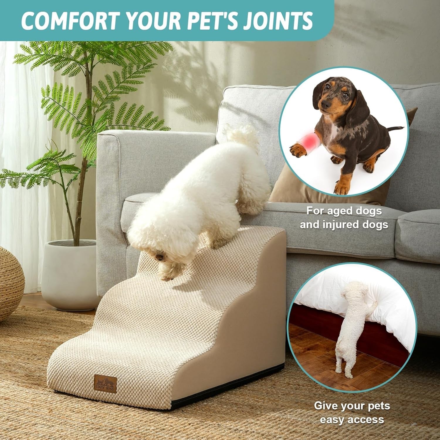 cozy-kiss-dog-stair-for-small-dog-15-7-h-3-step-pet-ramp-for-couch-curved-stable-dog-step-for-puppy-older-cat-senior-medium-short-legged-dog-non-slip-ladder-15-7x22-4x15-7-inch-beige