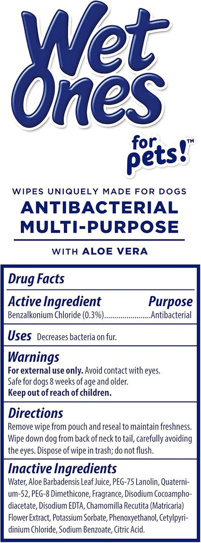 Wet Ones for Pets Antibacterial Dog Wipes, Tropical Splash, 50 Count | Multi-Purpose Grooming Wipes with Aloe Vera for Paws, Face, and Body; Easy Cleanups between Baths7