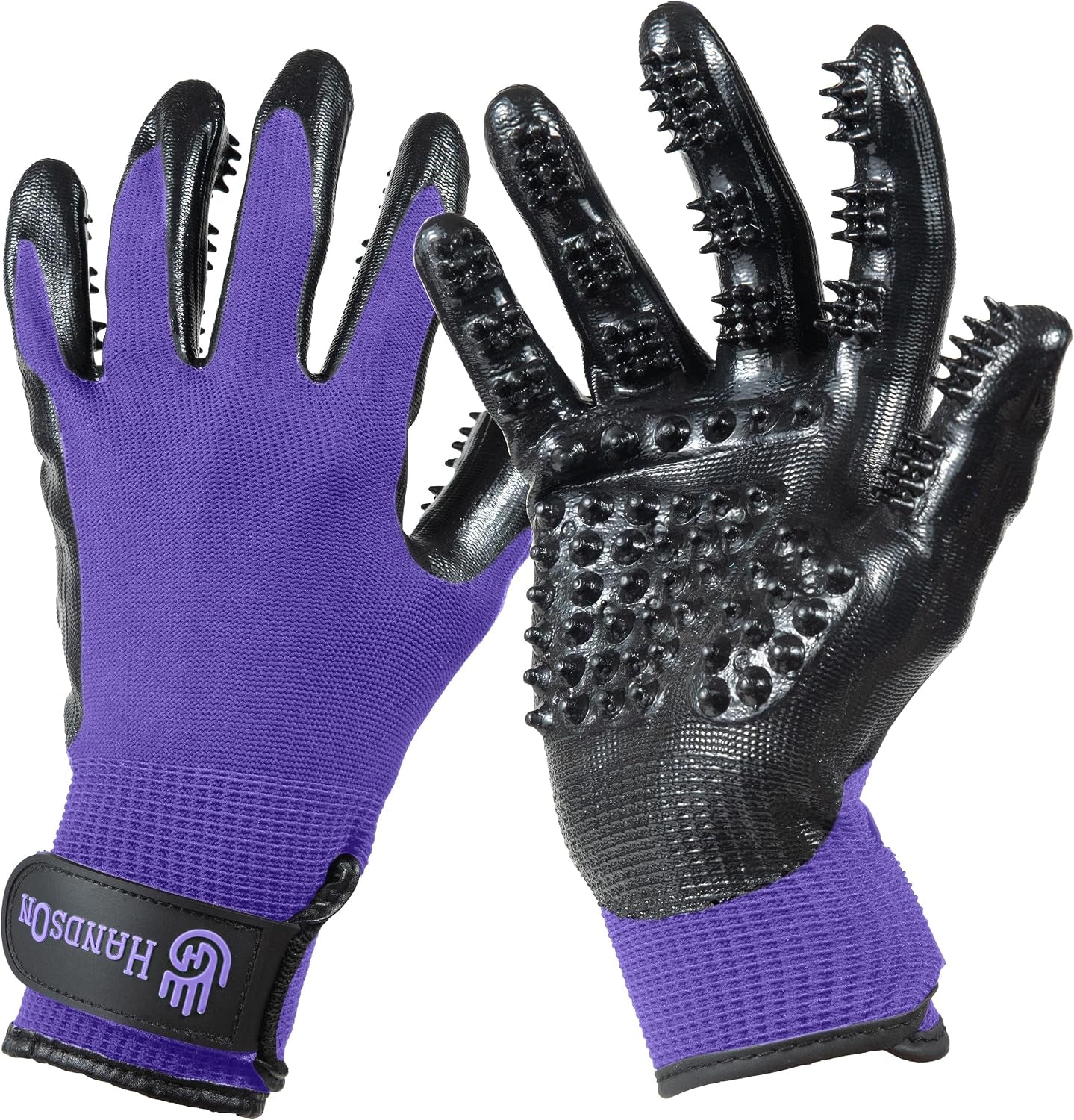 h-handson-pet-grooming-gloves-patented-1-ranked-award-winning-shedding-bathing-hair-remover-gloves-gentle-brush-for-cats-dogs-and-horses-black-medium