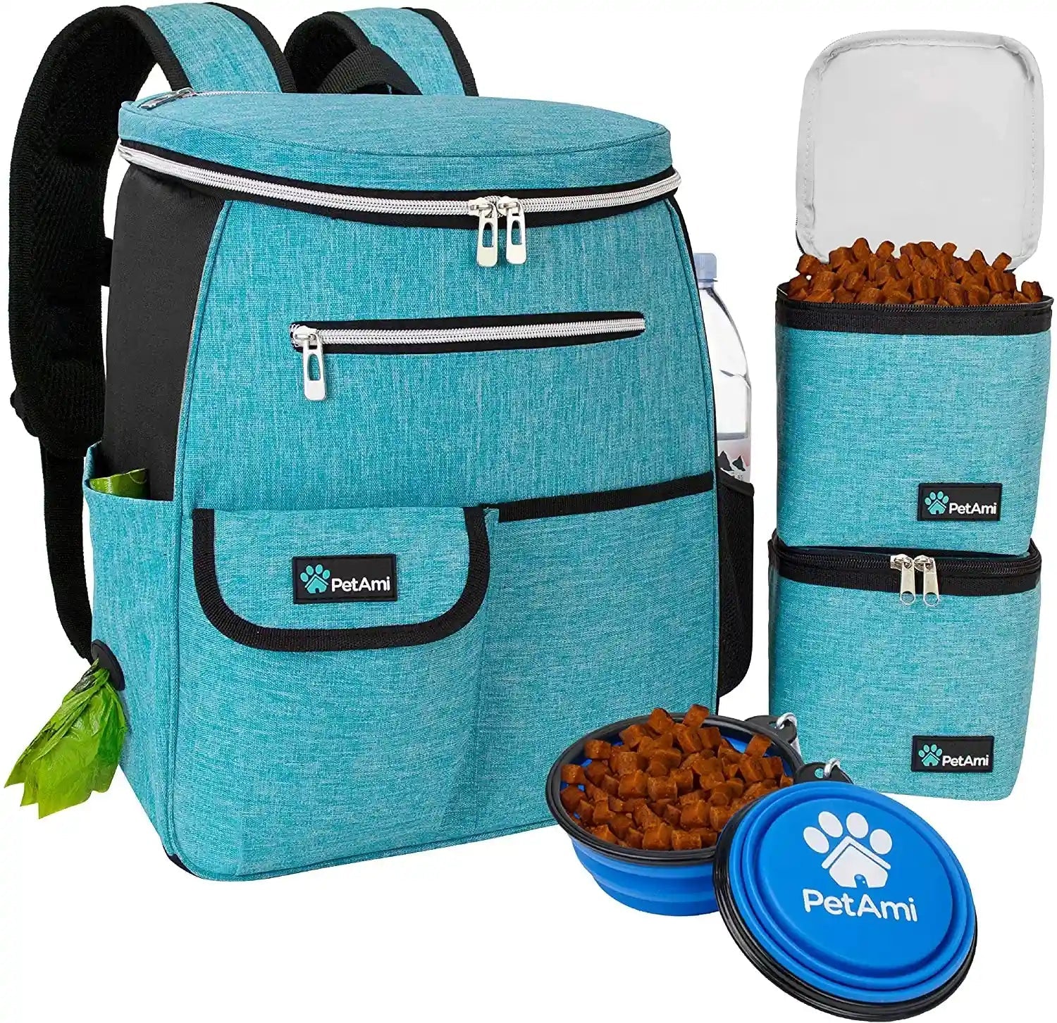 petami-dog-travel-bag-backpack-27l-airline-approved-pet-supplies-organizer-with-2-food-containers-2-collapsible-bowls-poop-bag-dispenser-weekend-road-trip-camping-dog-mom-gift-purple