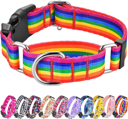 Hikiko Martingale Collar for Dogs Adjustable Soft Nylon Dog Collars with Cute Patterns for Small Medium Large Dog（Pink Butterfly,Medium）26