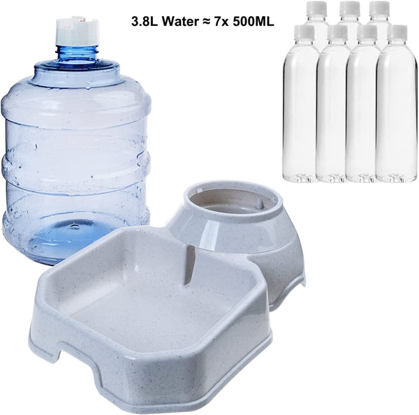 Pet Water Dispenser Station - 1 Gal Replenish Pet Waterer for Dog Cat Animal Automatic Gravity Water Drinking Fountain Bottle Bowl Dish Stand4