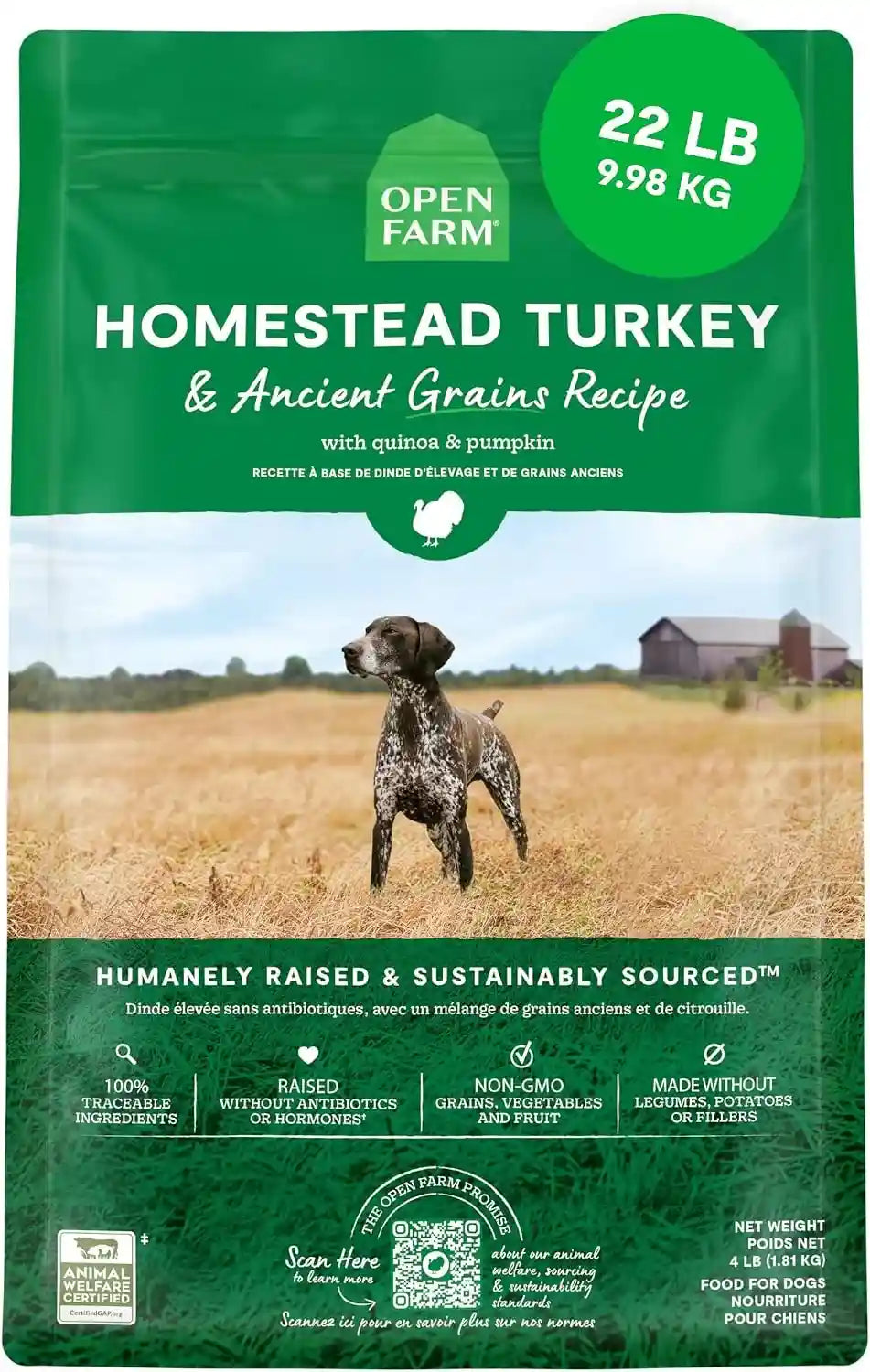 open-farm-ancient-grains-dry-dog-food-wild-caught-salmon-kibble-22lb-bag-all-life-stages-all-breed-sizes-protein-rich-nutrient-dense-100-traceable-ingredients-non-gmo-fruits-veggies