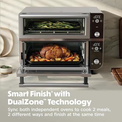 Ninja Double Oven Pro Smart XL, 30.2 Qt, 12-In-1, Stainless Steel, DCT801 | Dualzone, Smart Finish, Fits 4.5 Lb Chicken, Air Fry, Bake, Broil, Roast, Toast, Pizza3