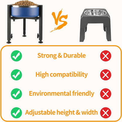 PROERR Single Dog Bowl Stand,Tall Dog Food Stand Adjustable Wide 7-11" Heights 14.5",Metal Elevated PET Bowl Holder Raised Water Feeder for Medium,Large Dog(Bowl Not Included)4