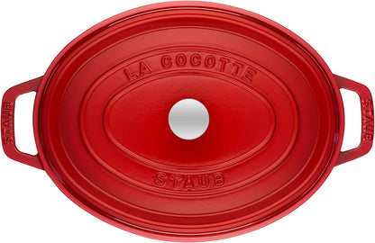 STAUB Cast Iron Dutch Oven 7-Qt Oval Cocotte, Made in France, Serves 7-8, Cherry6