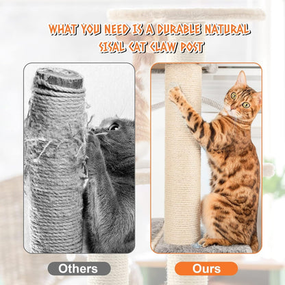 4 PCS M8 Cat Scratching Post Replacement, 15.7 X 3.1 Inch Sisal Pole Cat Tree Replacement Post with Screws, Refill Scratcher Posts for Indoor Kitten Tree Tower Spare Cat Furniture Protector6