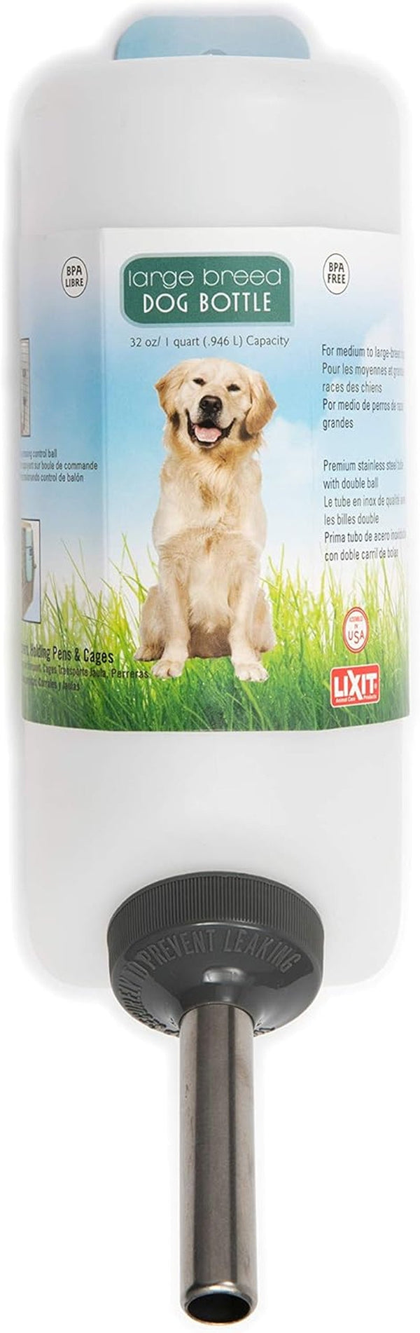 Lixit® Wide Mouth Water Bottles for Large Dogs (White, 32 Ounce)1