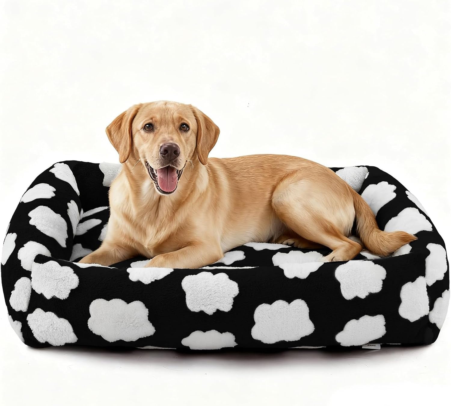 joejoy-dog-bed-medium-size-dog-removable-washable-cover-orthopedic-soft-pet-bed-anti-slip-fluffy-plush-faux-rabbit-fur-puppy-bed-30x24x8-leopard-print-grey