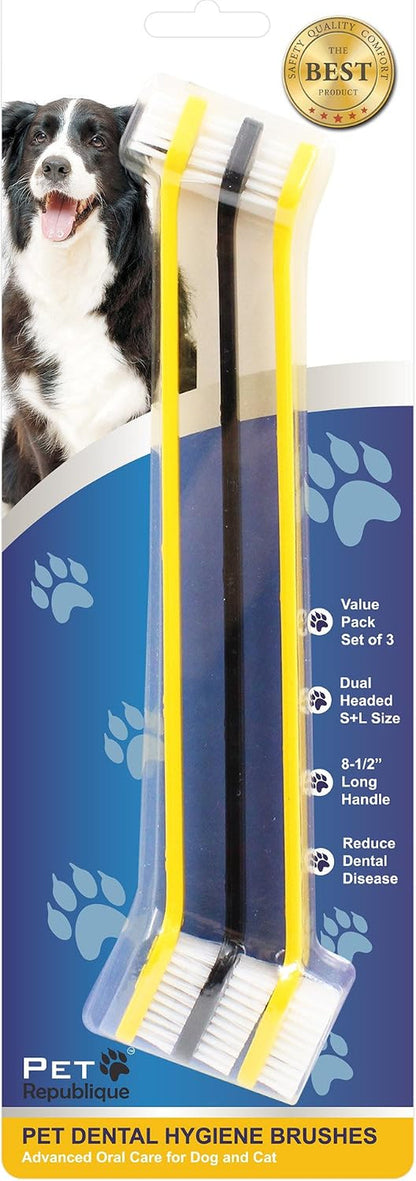 Pet Republique Dog Toothbrush Set of 6 – Dual Headed Dental Hygiene Brushes for Small to Large Dogs, Cats, and Most Pets2