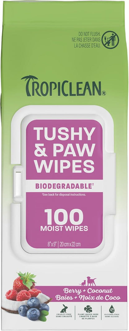 Tropiclean Hypoallergenic Dog Wipes, Fragrance Free, 100Ct | for Dogs, Cats, Puppies & Kittens | Sensitive Skin Safe | Gently Removes Dirt & Dander8