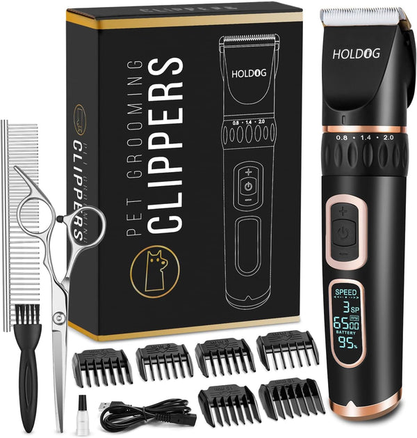 Dog Clippers Professional Heavy Duty Grooming Clipper 3-Speed Low Noise High Power Rechargeable Cordless Pet Tools for Small & Large Dogs Cats Pets with Thick Coats1
