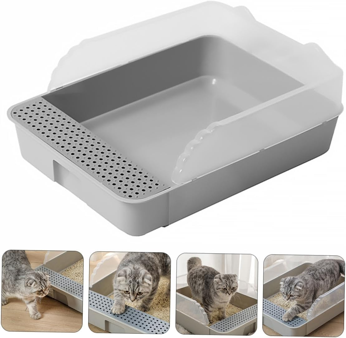 luxshiny-detachable-small-gray-cat-litter-pan-potty-with-anti-splashing-design-plastic-half-enclosed-cat-toilet-for-kitten-housebreaking