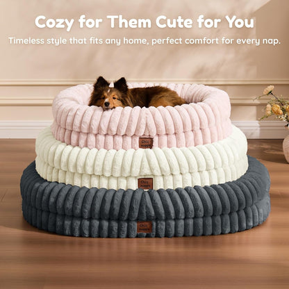 Chixnuggle Orthopedic Dog Bed, Washable Cover, Faux Fur Bolster Pet Couch | Waterproof,Egg Crate Foam,Non-Slip Bottom,For Small Medium Dogs,Dark Grey,30*24*7,Dog Sofa,Puppy Bed9