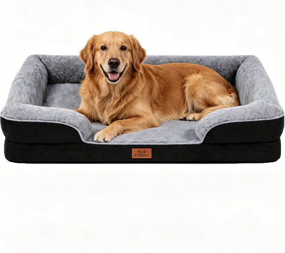Orthopedic Dog Bed for Medium Dogs - Gel Memory Foam Pet Bed with Waterproof & Washable Cover, Contoured Bolster Design for Dogs & Cats (Grey, 30.0" L X 20.0" W X 6.3" Th)14