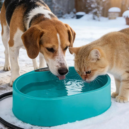 3.7L Heated Water Bowl for Outdoor Dogs Cats - 30W Thermostatic Control Heating Pet Bowl with 6.6Ft Bite-Proof Cord for Winter Chickens1