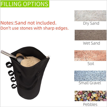 140 LBS Zipper Top Sand Bags for Canopy Legs (Without Sand) Sand Bags for Weight - Sandbags for Gazebo Legs, Pop up Canopy Tent Weights - Canopy Weight Bags, Set of 48