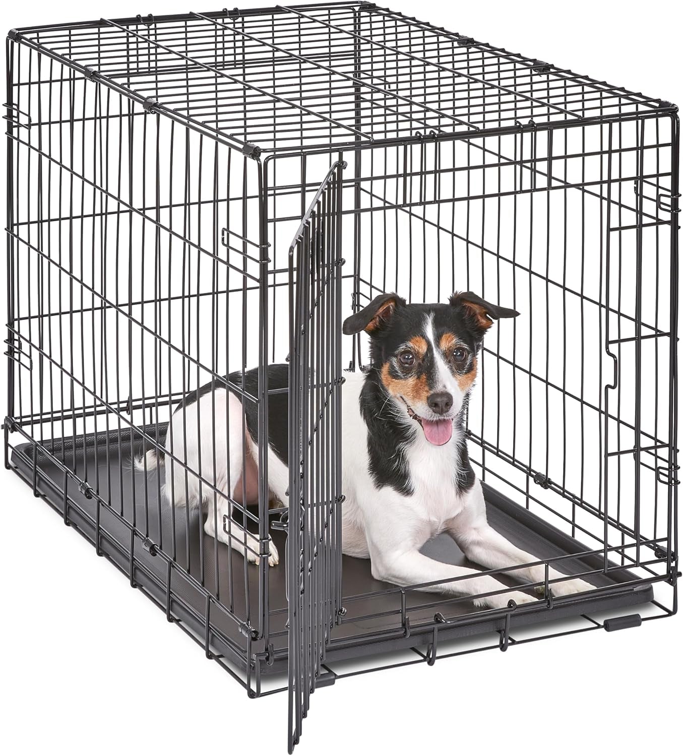 midwest-homes-for-pets-30-inch-icrate-for-medium-breeds-21-40-lbs-single-door-folding-dog-crate-with-divider-panel-leak-proof-tray-secure-latch-portable-durable-easy-to-assemble