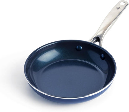 8" Diamond Infused Ceramic Nonstick Frying Pan Skillet, Blue | Pfas-Free Ceramic Nonstick, Dishwasher & Oven Safe, Stay Cool Handle, Durable Metal Utensil Safe, Egg & Omelet Pan1