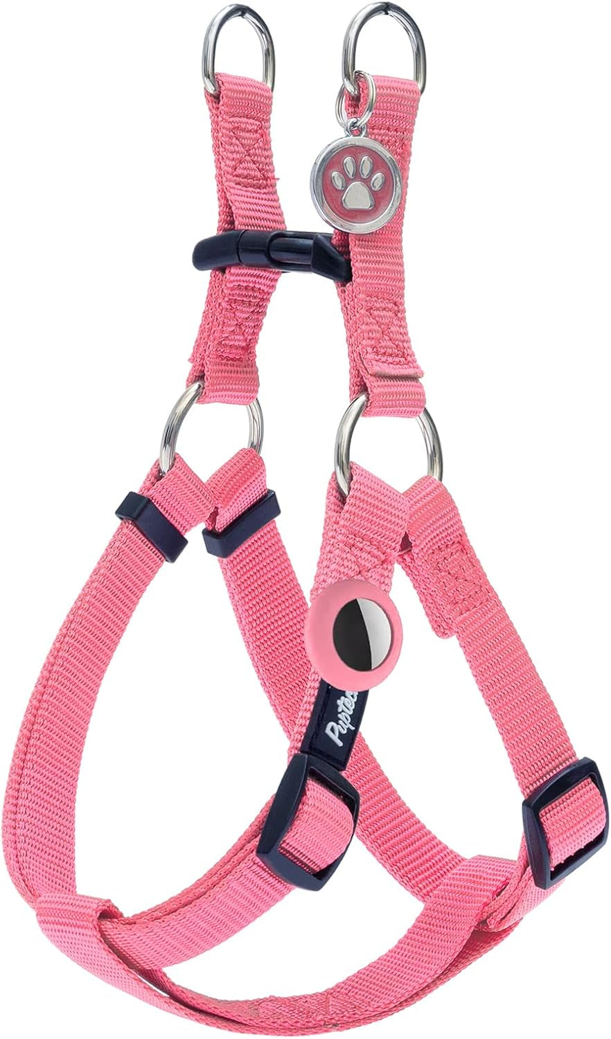 pupteck-no-pull-dog-harness-soft-adjustable-basic-nylon-step-in-puppy-vest-outdoor-walking-with-id-tag