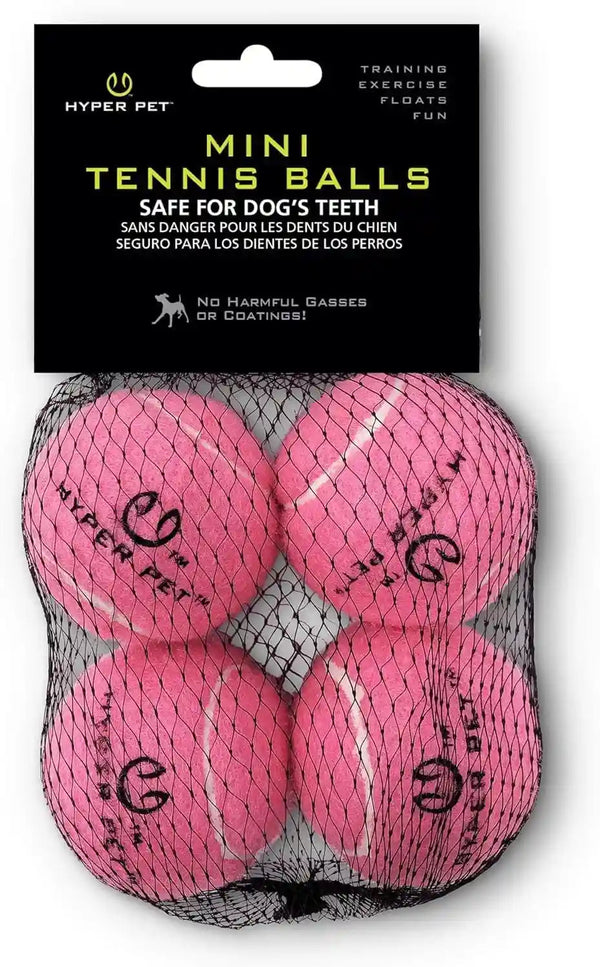 Hyper Pet Mini Extra Small Tennis Balls for Dogs, 1.75 Inch, 4 Pack, Pink | Safe Interactive Playthings for Exercise and Training, Works with the K9 Kannon Launcher, Keeps Little Pups Active Daily1
