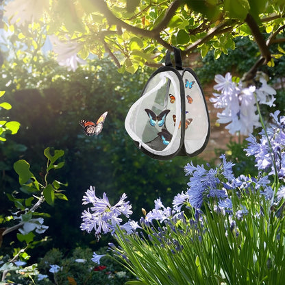 Kingrol 2 Pack Collapsible Insect & Butterfly Habitat Cage, Pop-Up Mesh Butterfly Rearing Enclosure with Clear Viewing Window, Zipper Access & Polyester Base, 7.75 X 7.75 X 11 Inch7