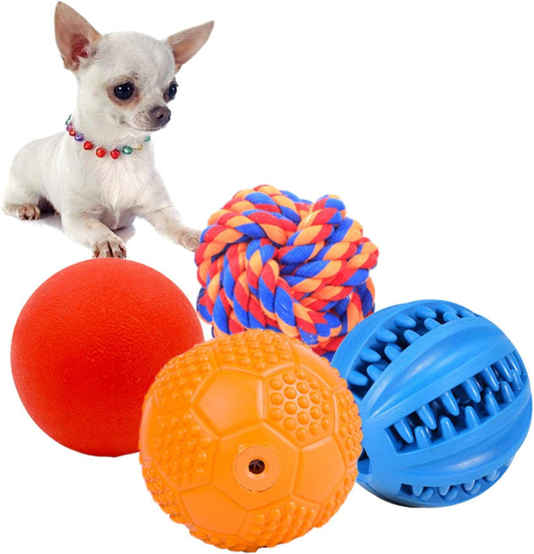 Volacopets Puppy Balls - Pack with Different Functions & Teething Toys for Small Dogs, Squeaky Dog Balls, Rubber Chew Toys for Enrichment1