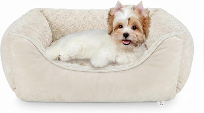 JOEJOY Rectangle Dog Bed for Large Medium Small Dogs - Washable Orthopedic Sofa Bed, Soft Breathable Puppy & Pet Cuddler, Durable Calming Dog Bed with Anti-Slip Bottom, Multiple Sizes, Beige23