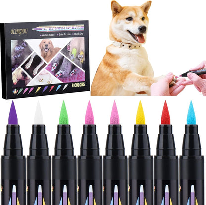 OLINGYOU Dog Nail Polish， Dog Nail Polish Pens Quick Dry-8 Colors, Pet Nail Polish Set for Dogs， DIY Dogs Puppy Nails, Dog Safe Nail Polish Non Toxic, Odorless, Easy to Apply7