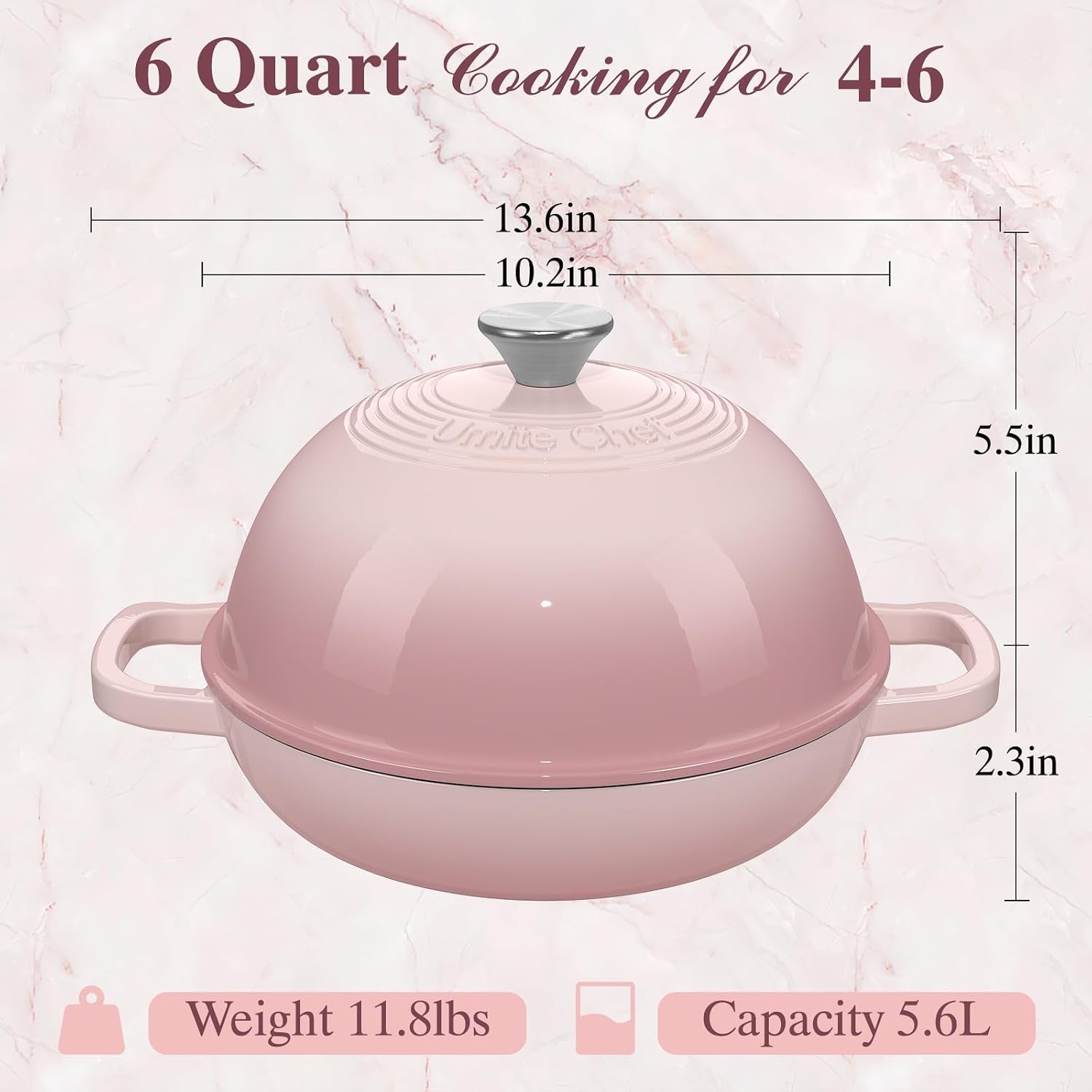 cast-iron-dutch-oven-pot-with-lid-round-bread-oven-for-sourdough-bread-baking-enameled-cast-iron-bread-oven-with-dome-lid-cotton-potholders-for-sourdough-pink-6-quarts