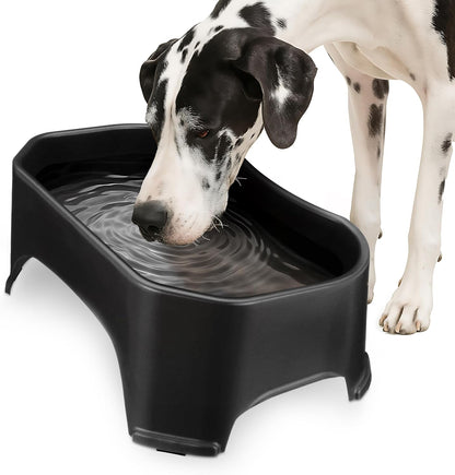 Neater Pet Brands Extra Large Water Bowl for Dogs, Outdoor Dog Water Bowl (1.25 Gallon XL Capacity), Big Trough Style Food Dish for Indoors or Outside, No Spill Large Dog Bowls, Gunmetal Grey17