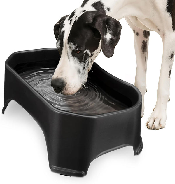 Neater Pet Brands Extra Large Water Bowl for Dogs, Outdoor Dog Water Bowl (1.25 Gallon XL Capacity), Big Trough Style Food Dish for Indoors or Outside, No Spill Large Dog Bowls, Gunmetal Grey17