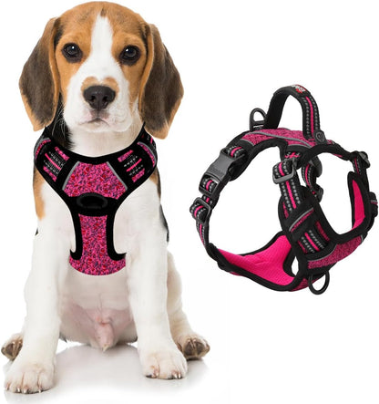 BARKBAY Dog Harness No Pull with ID Tag Pocket - Heavy Duty, Reflective, Easy Control for Large Dogs(Blue,L)10