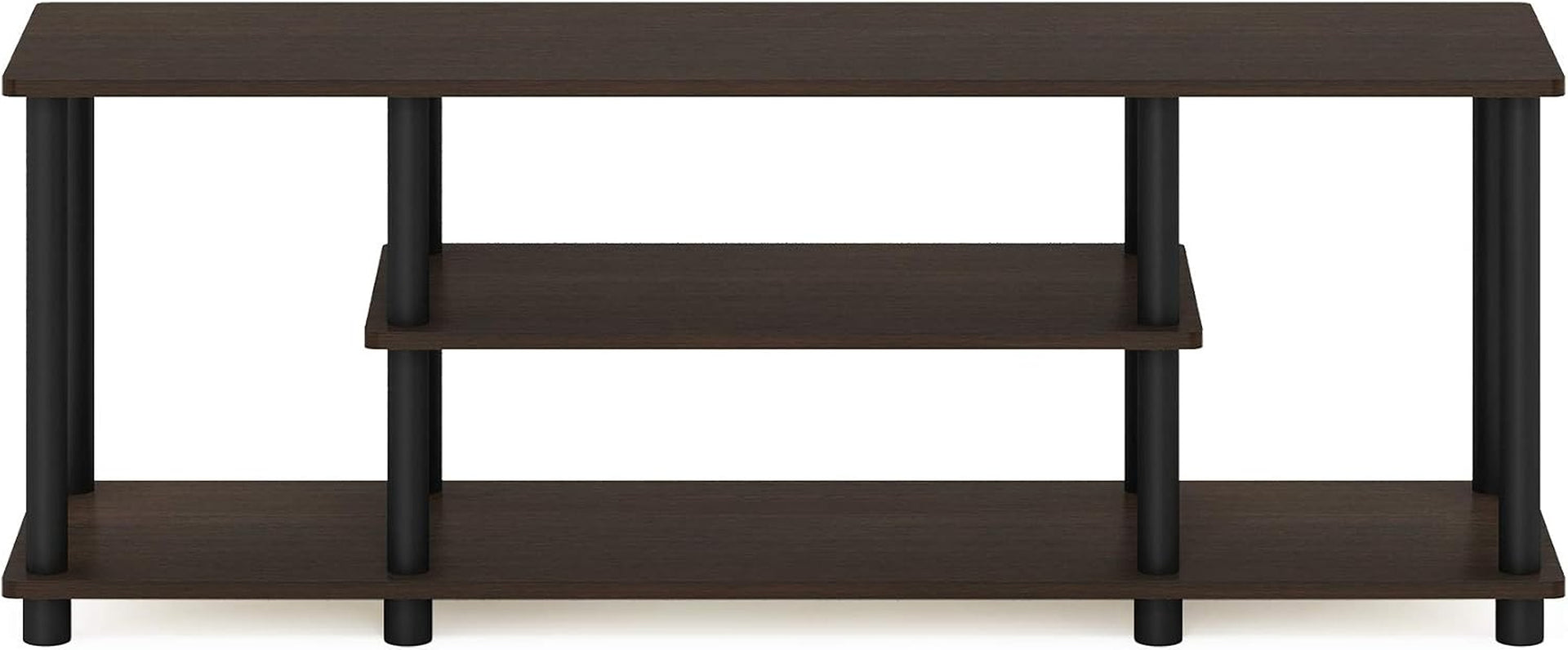turn-n-tube-no-tools-3d-3-tier-entertainment-tv-stand-up-to-50-inch-tv-round-tubes-dark-brown-black-for-tv-up-to-50-inch-open-frame-rectangular-entertainment-center-with-storage-shelf-tv-console-for-living-room-bedroom