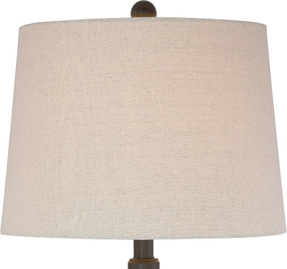 Annie 28" Tall Table Lamps Set of 2 Open Scroll Iron Bronze Brown | Traditional Farmhouse Rustic Living Room Bedroom House Bedside Nightstand Home Tapered Cream Drum Shade5