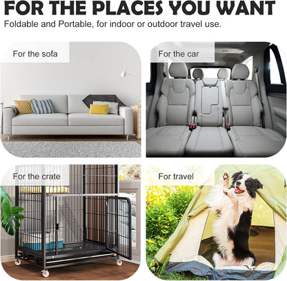 Dog Bed Soft Dog Crate Bed Pad Mat, 42 in Non Slip Bottom Washable Beds for Large Dogs, Pet Bed Mattress Kennel Pad, Dark Blue Gray7