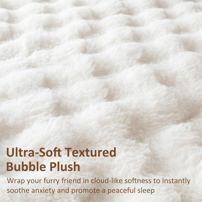 Dog Bed Couch Sofa for Small Medium Dogs Cats 30X30X9 round White | round Plush, Orthopedic, Washable, Removable Cover, Anxiety Relief2