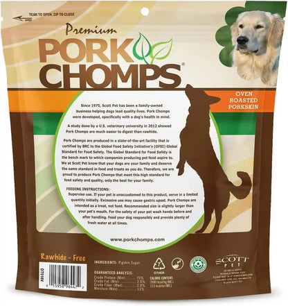 Pork Chomps Roasted Pork Skin Dog Chews, 6 Inch Rib Shapes, 10 Count, Pack of 1 - Long-Lasting Treats for Dogs - High Protein, Rawhide-Free, Low Fat, Healthy & Delicious Chews7